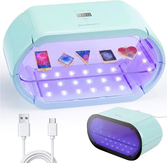 Resiners UV Light for Resin, Fast Even Curing UV Lamp with 360 UV Coverage