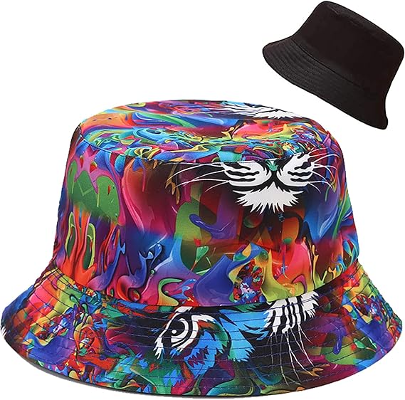 XYIYI Cute Bucket Hat Beach Fisherman Hats for Women, Reversible Double-Side-Wear