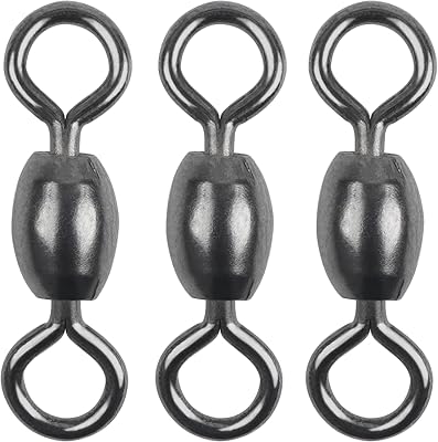Fishing Barrel Swivel 100pcs Swivels Fishing Tackle Fishing Crane Swivels Stainless Steel High Strength Barrel with Solid Ring Fishing Line Connector for Saltwater Freshwater 30LB-96LB