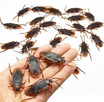 Prank Fake Roaches, Scary Insects Realistic Plastic Bugs, Faux Cockroaches Lifelike Prank Bugs for Party(60PCS)