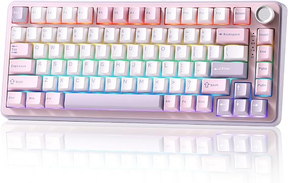 YUNZII B75 PRO 75% Wireless Mechanical Keyboard (Purple,Milk Switch)