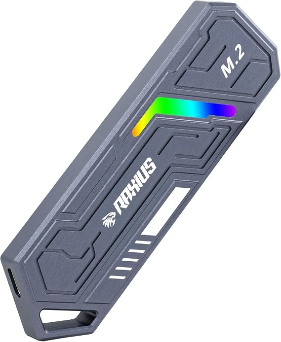 RaXius DK03 USB-A/Type-C Wired RGB 22x80 M.2 NVMe Portable External SSD (Empty Box)