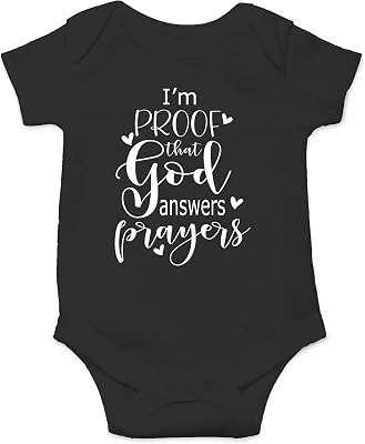 AW Fashions Im Proof That God Answers Prayers Baby Bodysuit Cute Newborn Boy Funny Rompers Girl Clothes