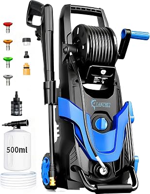2026 Upgrade Pressure Power Washer 4800PSI w4 Quick Connect Nozzles, Inlet Hose & Filter&500ML Soap Tank, High Cleaning Machine for CarsFencesDrivewaysPatiosHome Cleaning,Blue