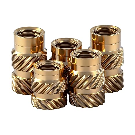 50 pcs M2.5 Heat Set Threaded Inserts for Plastic Parts, Brass Metric Knurled Thread Inserts Nuts for 3D Printed Components,Automotive,Electronics