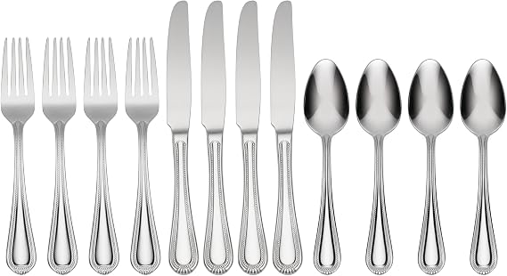 Oneida Countess 12 Piece Everyday Flatware Set, Metallic