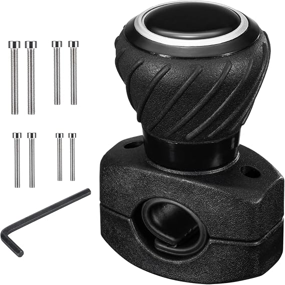 Spurtar Steering Wheel Knob, Universal Car Suicide Knob Power Handle Spinner Fit for Steering Wheel, Cars, Semi Truck, Forklifts, Tractors, Boat, and Golf Cart Black