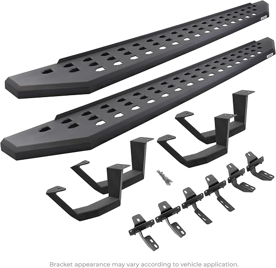 Go Rhino RB20 Running Boards, Mounting Brackets, 2 Pair of Drop Steps | Galvanized Steel, Protective Bedliner Coating | 6941808720T | Fits 1999-2016 Ford F-250, F-350 Crew Cab Pickup