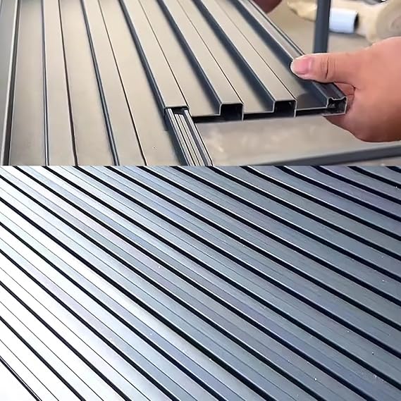 Aluminum Sunroom Roof Panel Connectable, Corrugated Metal Sheets Roofing Twin-wall Insulated, Greenhouse Roof Deck and Roof for Storage Pergola(3pc,L 1m(3.2ft))