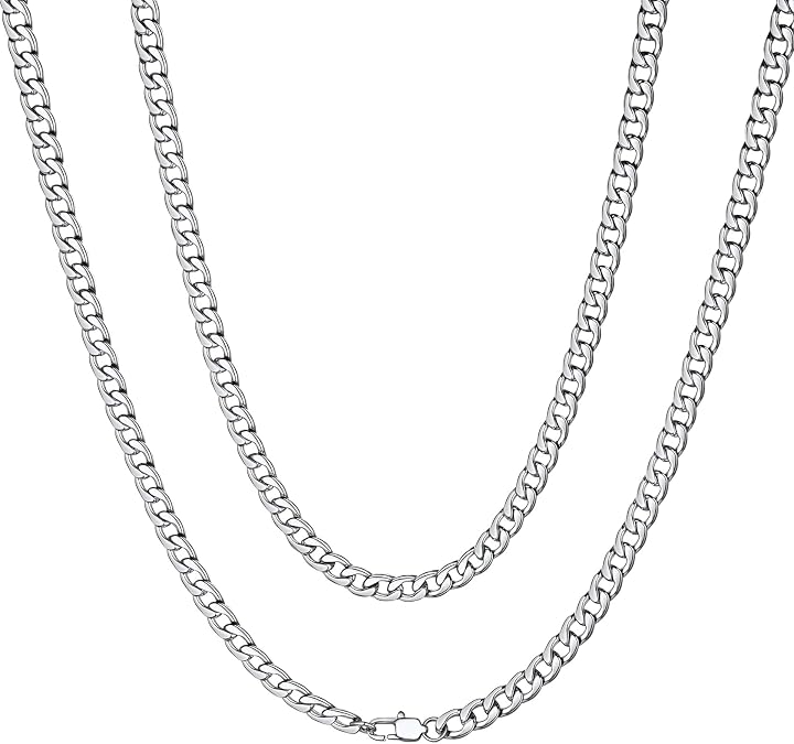 ChainsHouse Cuban Link Chain Necklace Men Women, 5/9/12/15mm Width, Stainless Steel/14K Gold Plated Cuban Necklace, 14"-30" Length, with Gift Box