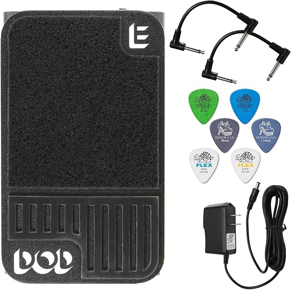 Digitech Dod Mini Expression Pedal - Bundle with 2 Patch Cables, 6 Dunlop Picks, and Power Supply