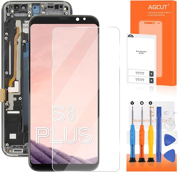 TFT for Samsung Galaxy S8 Plus Screen Replacement for Samsung S8 Plus LCD Display G955F G955A SM-G955U LCD Digitizer Touch Screen Assembly Repair Part with Frame(No Fingerprint,)