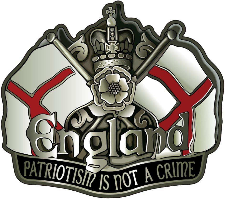 Pinhead ENGLAND STICKER PATRIOTISM IS NOT A CRIME - Ideal for cars, tablets, laptops, phones, scooters.