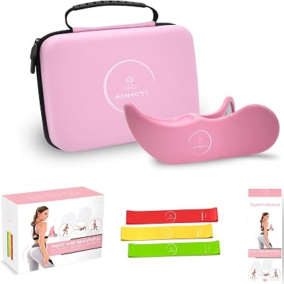 Hip Trainer and Resistance Loop Bands, Butt Workout Tool Set for Home Fitness, Kegel Exercise Products, Inner Thigh Exerciser, Butt Toner with Portable Hard EVA Case