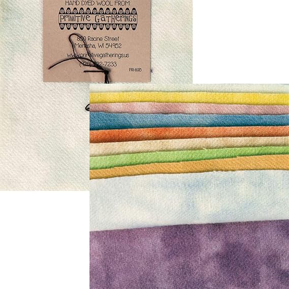Primitive Gatherings - Pastel Hand Dyed Wool PRI-6015 - Charm Pack