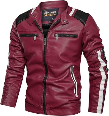 WFEI Autumn Winter Mens Leather Jacket Casual Fashion Stand Collar Motorcycle Jacket Men Slim Style Quality Leather Jacket