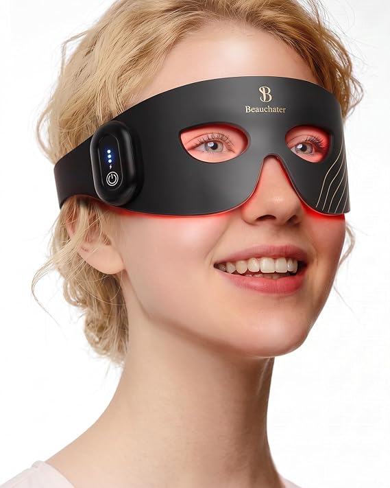 Red Light Therapy for Eyes, 620nm Red & 850nm NIR, LED Eye Mask