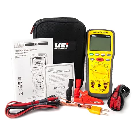 UEi IRT807 Insulation Resistance Tester 1000V AC/DC, Advanced Megohmmeter Measures Insulation Resistance Up to 2G, Voltage Testing Up to 1000V