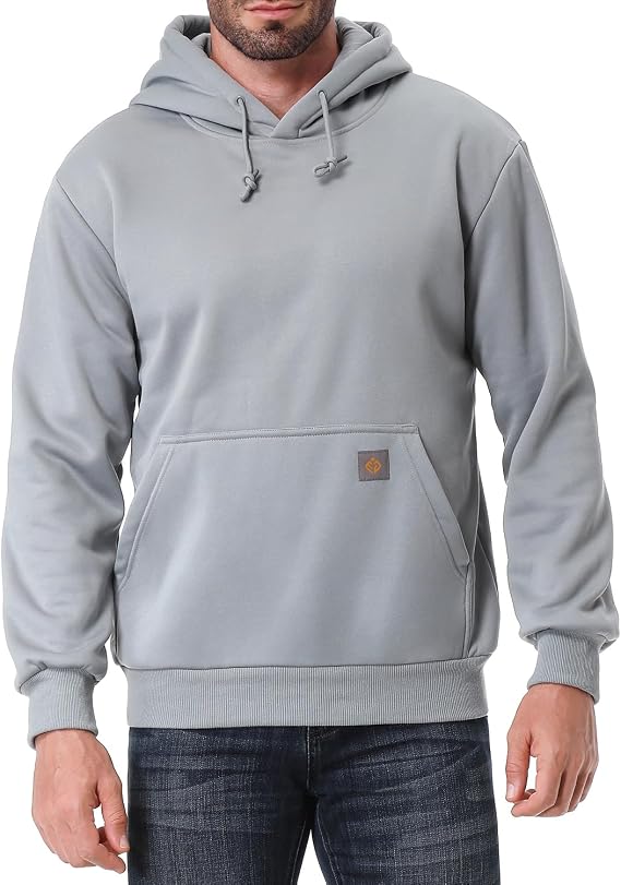 TUAOVA Men's Relaxed Fit Fleece-Lined Pullover Hooded Sweatshirt