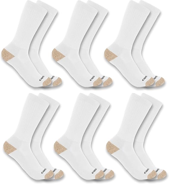 Carhartt Men's SC1156M Midweight Crew Sock 6-Pack