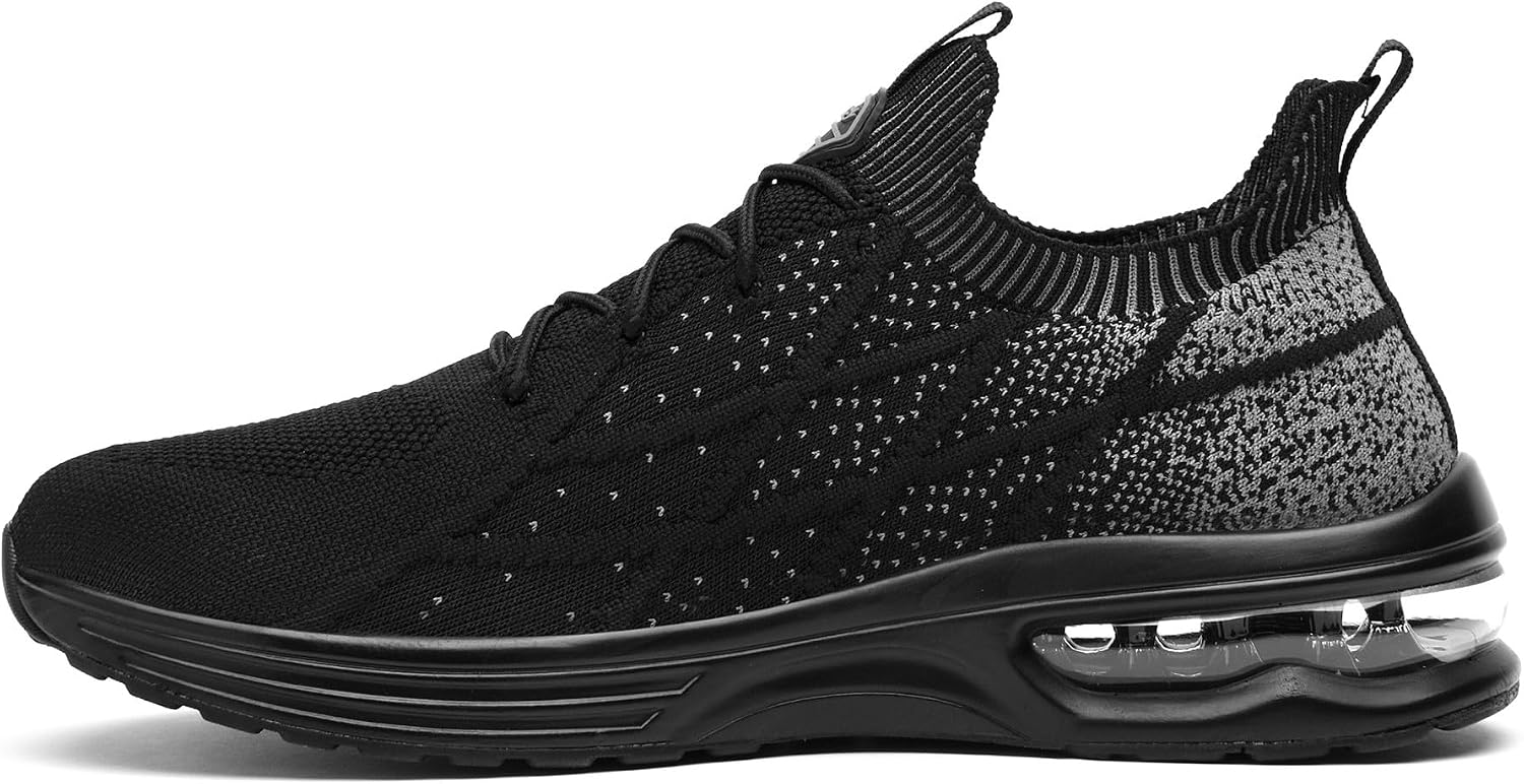 IIV Mens Running Shoes Casual Tennis Walking Athletic Gym Fashion Lightweight Slip On Sneakers Black 9