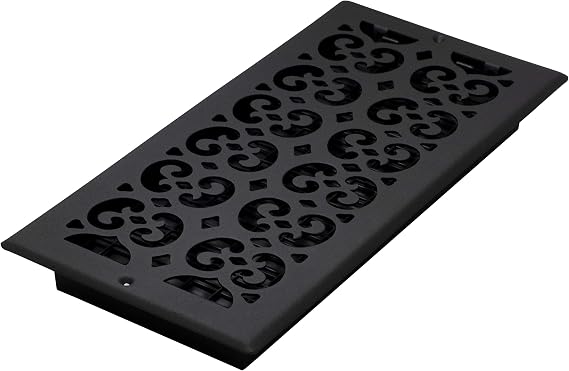 Decor Grates ST614W Scroll Design Wall/Ceiling Register, 6x14, Textured Black