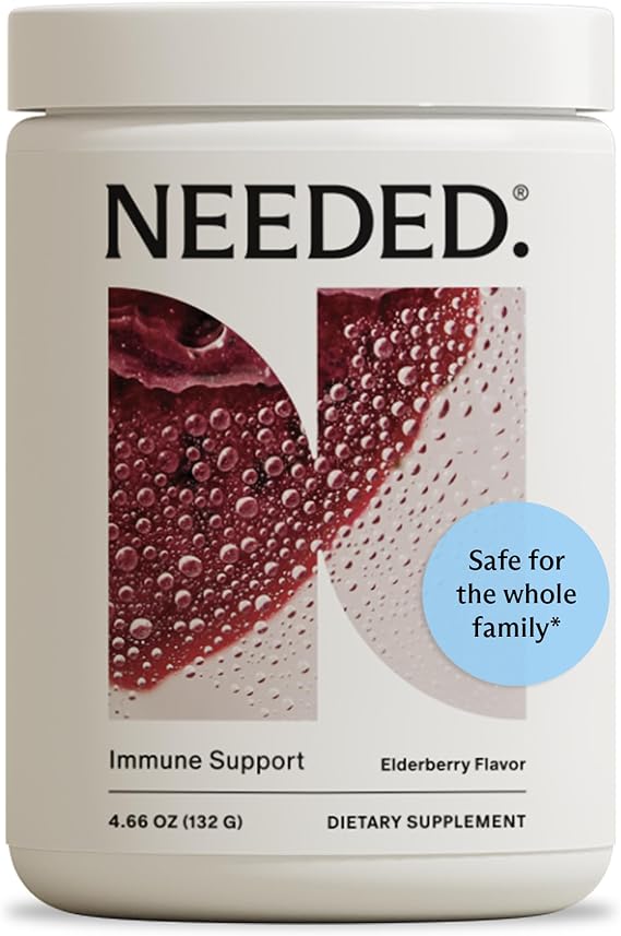 Needed. Immune Support Immunity Powder - for the Whole Family - Pregnancy Safe Immunity Supplement - Zinc with Elderberry - Easy-to-Take