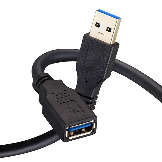 USB Extension Cable 1ft USB 3.0 Extender Type A Male to Female Data Transfer Cord 5Gbps for PlayStation, Oculus VR, USB Flash Drive, Card Reader, Hard Drive, Keyboard, Printer