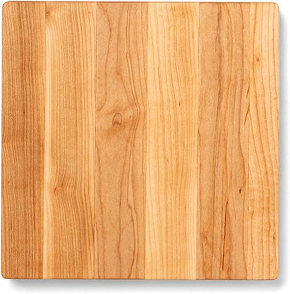 John Boos Chop-N-Slice Series Square Wooden Maple Cutting Board 10x10 | 1 Thick, 4-lb Reversible Butcher Block with Eased Corners & Edge-Grain Made in the USA