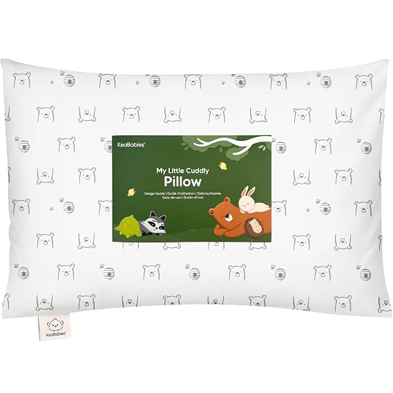 KeaBabies Toddler Pillow with Pillowcase, 13x18 Kids Pillows (Bumble Bear)