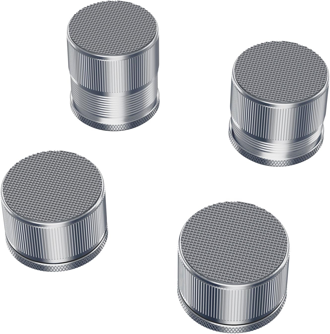 I01 Blissfuhue Adjustable Microwave Riser Pads - 0.9-1.5in Height, 500lb Heavy Duty Universal Appliance Feet for Microwave/Oven/Sofa/Furniture, Non-Slip Cooling Stand & Furniture (4 Pack,Silver)