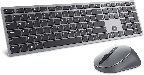 Dell Premium Wireless Keyboard and Mouse - KM720 - USB wireless receiver, 12 programmable keys of F1-F12, Mouse Buttons Qty 7, DPI. 1000, 1600 (default), 2400, 4000, Advanced Exchange Service - 1 year