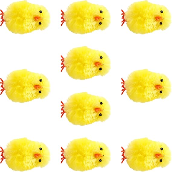 10Pcs 4CM Yellow Chick Soft Plush Polyester Chick Ornament for Craft Easter Basket Fillers Festive Decoration Easter Yellow Youngsters