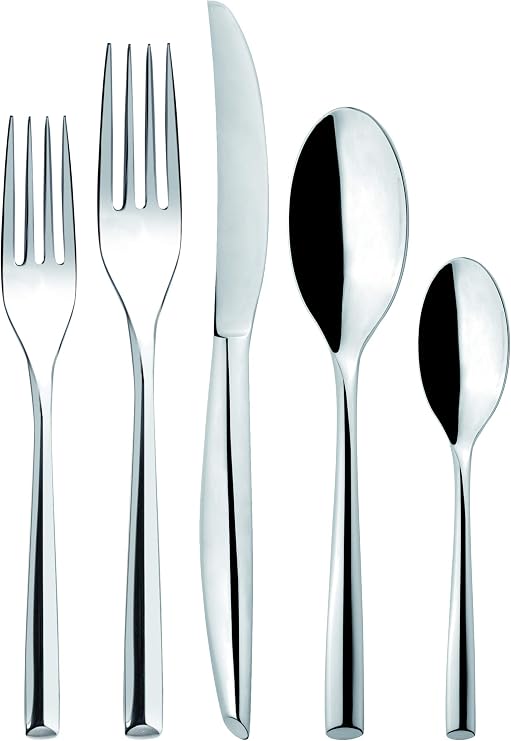 Broggi Zeta 20 Piece Stainless Flatware Set, Service for 4, Includes Storage/Gift Box