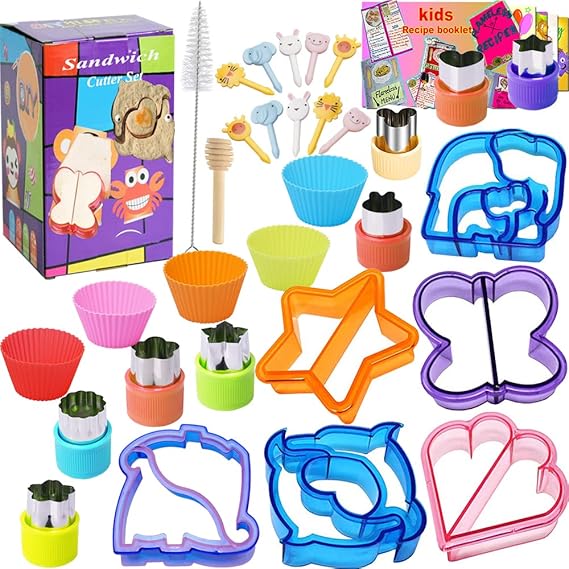 Sandwich Cutter Set for Kids,Fruit Vegetable Bread Cheese Shape Cutters Mold Great for Lunchbox and Bento Box