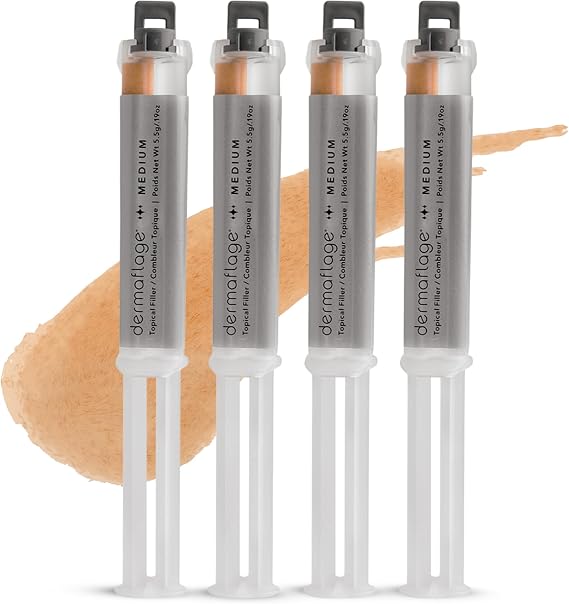Dermaflage Scar Filler Refill, 4 Applicators | Silicone Scar Filler Refill for Recessed Scars, Wrinkles & Deep Pockmarks, Waterproof Skin-Like Finish, Up to 30 Applications