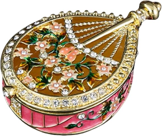 UncleS Artistic Jewelry Storage Box Collectible Musical Instrument Trinket Box With Hand Painted Design For Women Ladies Elegant Gift