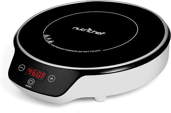 Portable Single Burner Induction Cooktop - 1500W Electric Indoor Induction Cooker Hot Plate Flameless Burner Cook Top w/Digital Display, Sensor Touch Temperature, Auto Shut Off - NutriChef NCIT1S