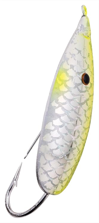 Johnson SM1/4-CHF Silver Minnow, Chartreuse Flash, 1/4-Ounce