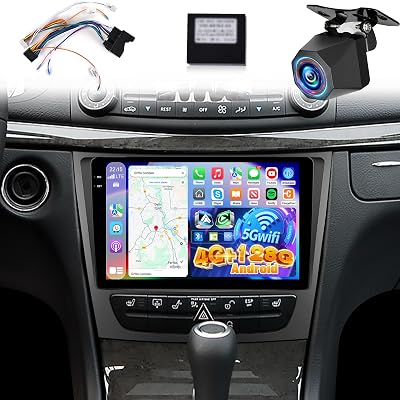 [4128G] Upgrade Radio for Mercedes Benz E Class W211CLS Class 2005-2008: 9 inch Android Incell Touchscreen Stereo - Wireless Carplay and Android Auto, 5GWiFi, GPS, Bluetooth 5.0  Backup Camera
