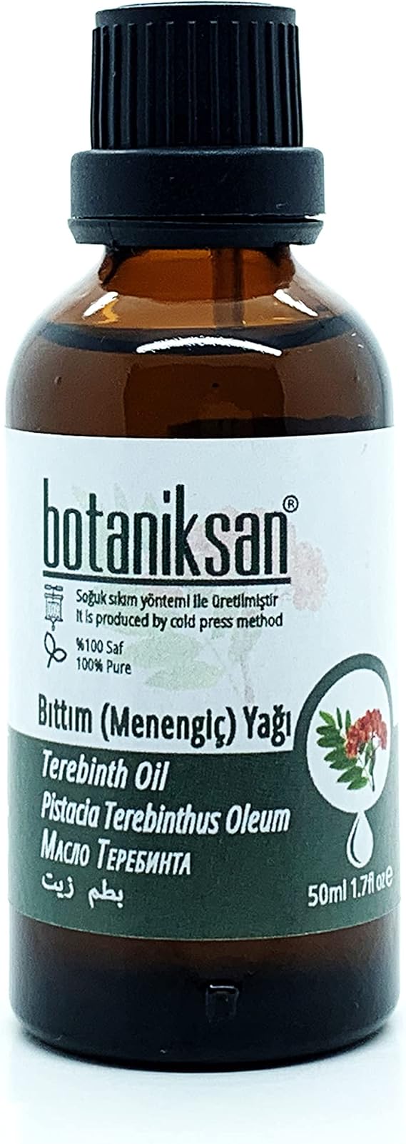 Botaniksan Bıttım (Menengiç) Yağı 50ML Soğuk Sıkım, Saf, Doğal, Katkısız