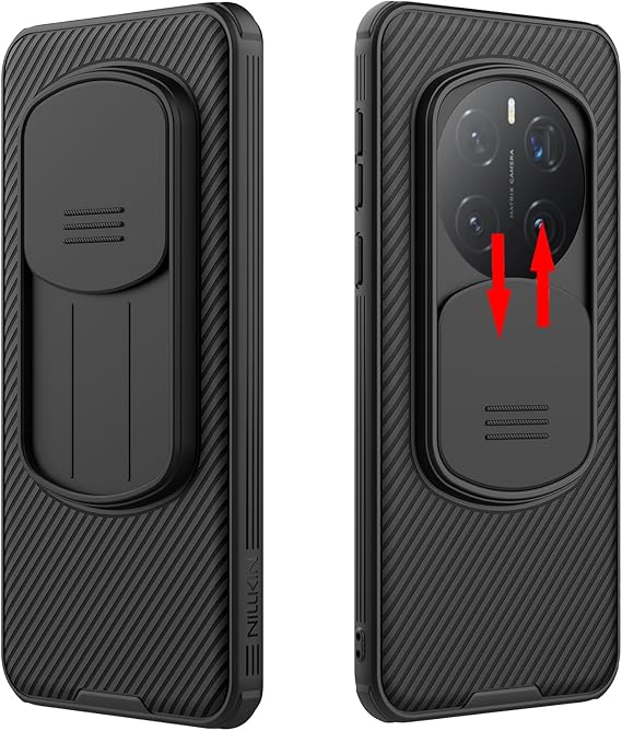 Honor Magic 7 Pro Case with Camera Cover, Corners Airbag Shockproof Protective Slide Cover Lens Protection Case Magic7 Pro (Black)