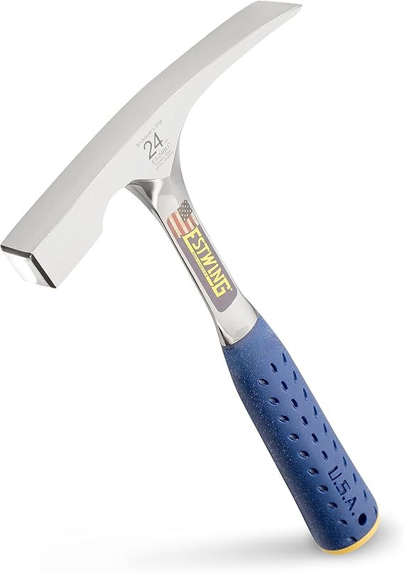 ESTWING Bricklayers/Mason's Hammer, 24 oz Brick Hammer, E3-24BLC