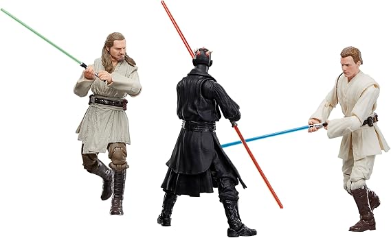 Hasbro Star Wars Black Series Qui-Gon Jinn, Darth Maul, Obi-Wan Kenobi Aksiyon Figür Seti (The Phantom Menace)