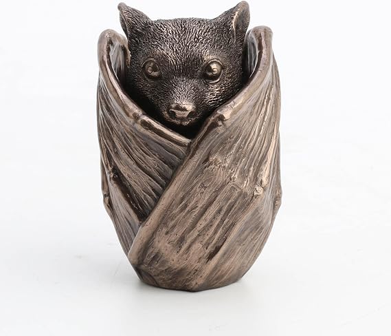 Veronese Design 3 1/2" Baby Bat Secret Trinket Stash Box Resin Sculpture Bronze Finish