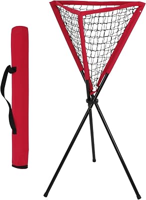 Smartxchoices Metal Frame Baseball Softball Practice Ball Caddy, Holds up to 60 Baseballs or 30 Softballs, for Hitting, Pitching, Batting Practice and Field Training, with Carry Bag
