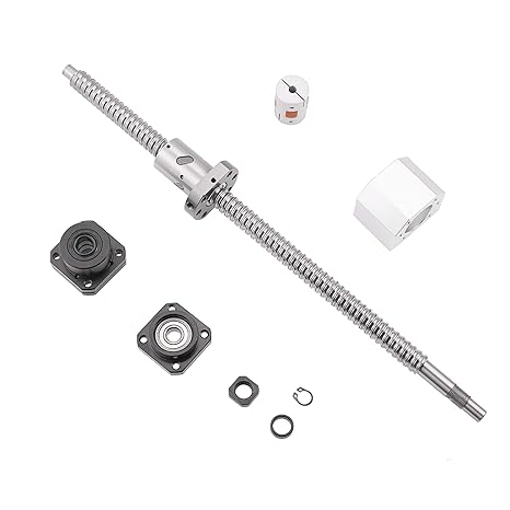 Ball Screw SFU1605 RM1605 Length 400mm Diam 16mm with Ballnut and ballnut housing + end Supports FK/ FF12 + Coupler for CNC, Length Approx 15.75 inch/ 400mm
