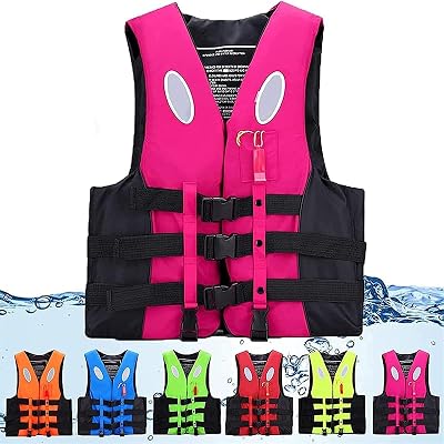Adult Kayak Vest High Buoyancy Swim Vest Womens Mens Adjustable Safety Jacket Swimming Fishing Outdoor Water Sports,Surfing, Rafting, Kayaking Color : Pink, Size : Small