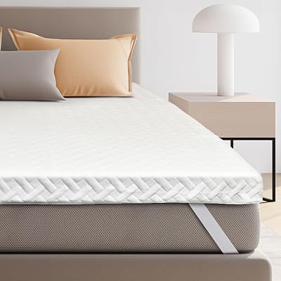 3 Inch Gel Memory Foam Mattress Topper Twin Size for Back Pain, Cooling Mattress Pad Bed Topper with Removable and Washable Bamboo Cover, CertiPUR-US & Oeko-Tex Certified White