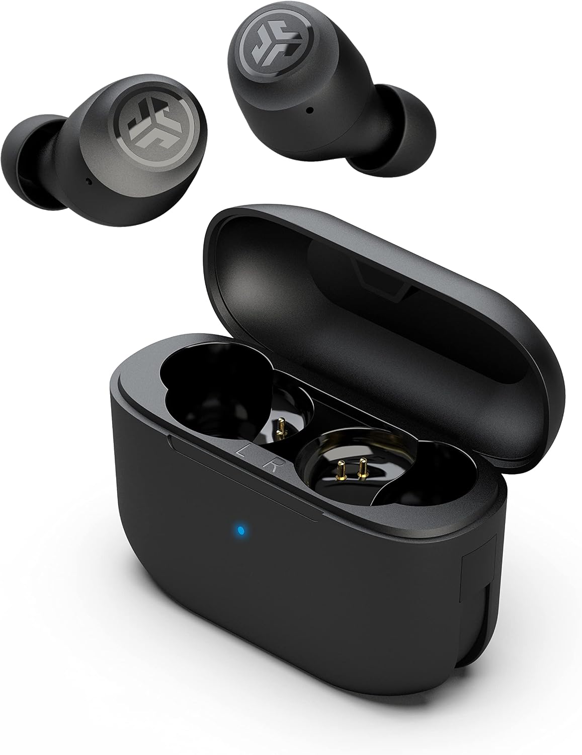 JLab Go Air Pop True Wireless Bluetooth Earbuds  Charging Case | Black | Dual Connect | IPX4 Sweat Resistance | Bluetooth 5.1 Connection | 3 EQ Sound Settings Signature, Balanced, Bass Boost
